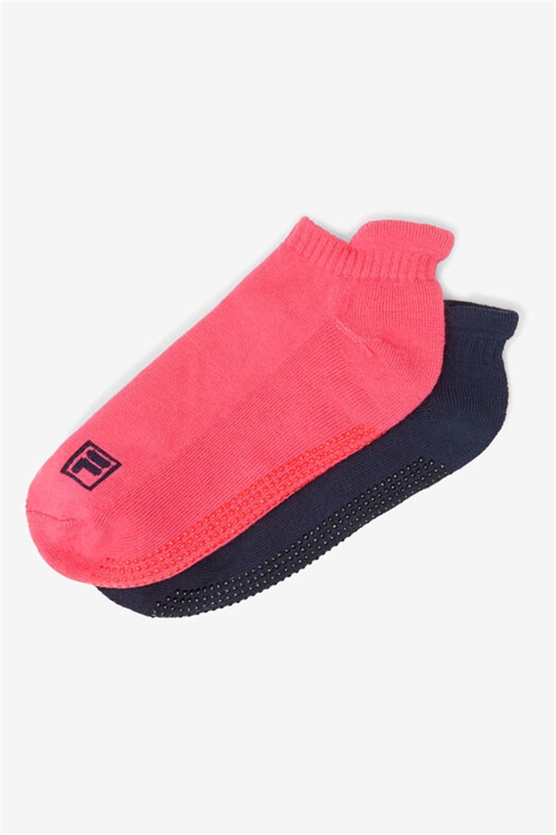 Pink Women's Fila No Show Grip 2-Pack Socks | Saudi Arabia-108532