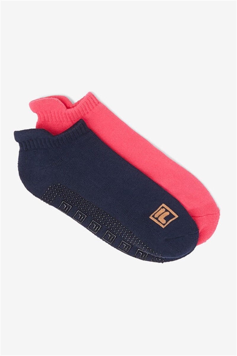 Pink Women\'s Fila No Show Grip 2-Pack Socks | Saudi Arabia-108532