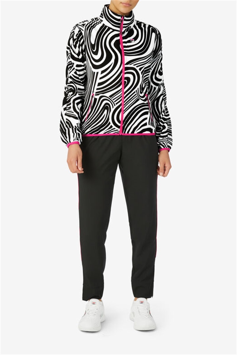 Pink Women's Fila Tie Breaker Track Jackets | Saudi Arabia-865204