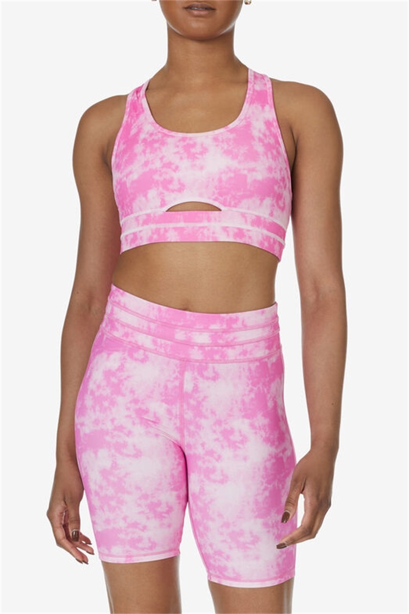 Pink Women's Fila Uplift Dance Top Bras | Saudi Arabia-360421