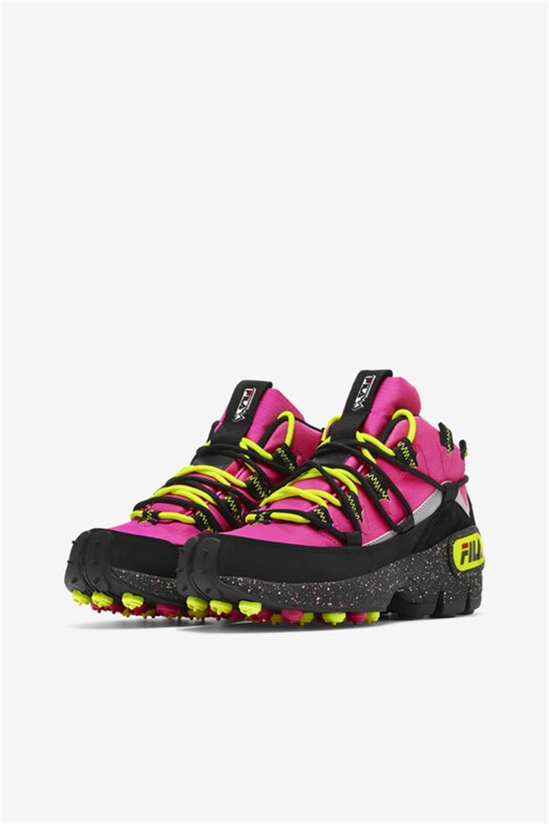 Pink / Black / Yellow Women's Fila Grant Hill 1 X Trailpacer Shoes | Saudi Arabia-735169