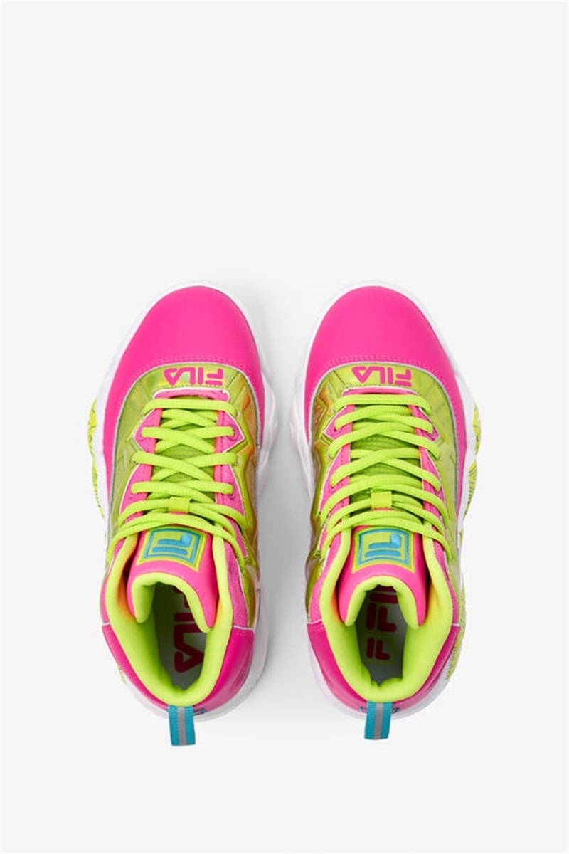 Pink / Light Green / White Kids' Fila Mb Night Walk Shoes | Saudi Arabia-751423