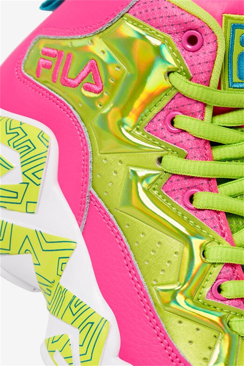 Pink / Light Green / White Kids' Fila Mb Night Walk Shoes | Saudi Arabia-751423