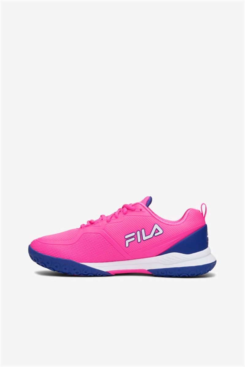 Pink / White / Blue Women's Fila Volley Burst Pickleball Shoes | Saudi Arabia-258179