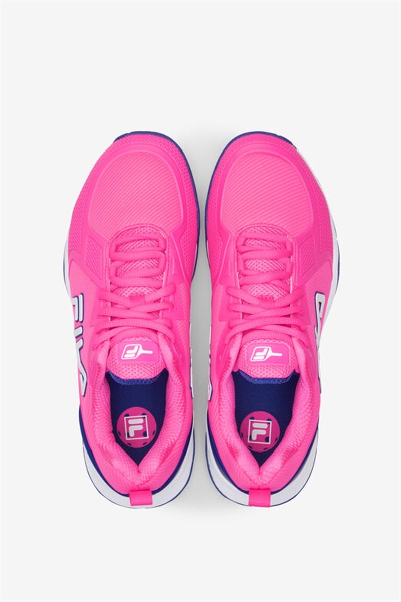 Pink / White / Blue Women's Fila Volley Burst Pickleball Shoes | Saudi Arabia-258179