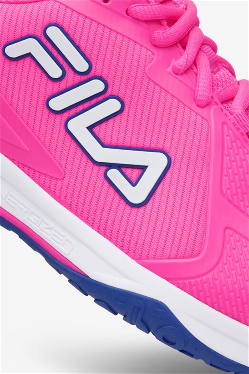 Pink / White / Blue Women's Fila Volley Burst Pickleball Shoes | Saudi Arabia-258179