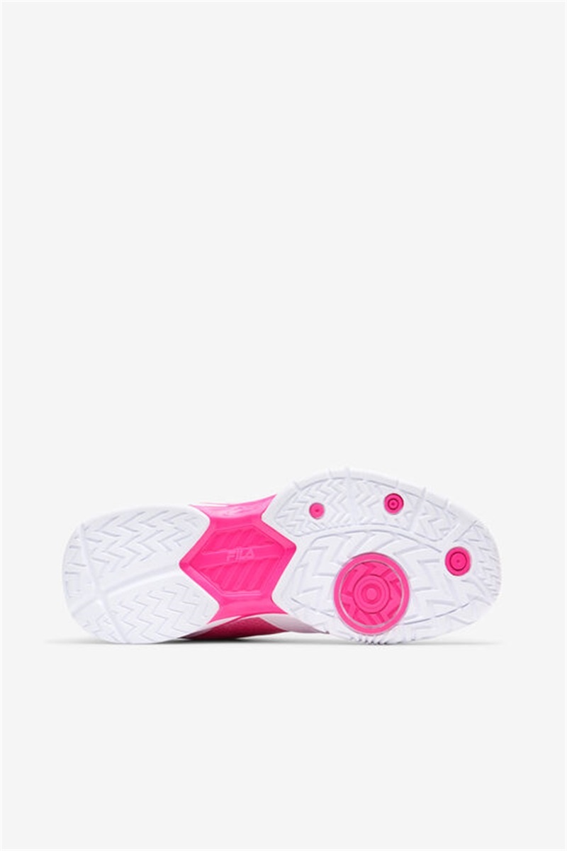 Pink / White / Metal Silver Women's Fila Volley Zone Tie Dye Pickleball Shoes | Saudi Arabia-068159