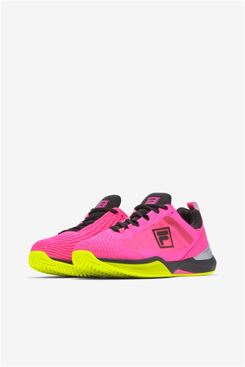 Pink / Yellow / Black Women's Fila Speedserve Energized Tennis Shoes | Saudi Arabia-280965