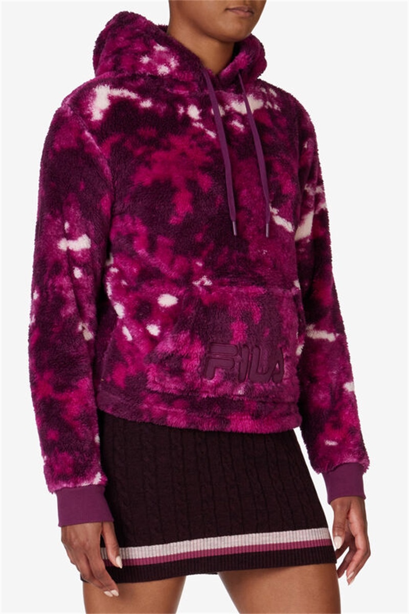 Purple Burgundy / Dark Red Women's Fila Arctic Tie Dye Hoodie | Saudi Arabia-245063
