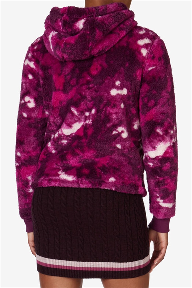 Purple Burgundy / Dark Red Women's Fila Arctic Tie Dye Hoodie | Saudi Arabia-245063