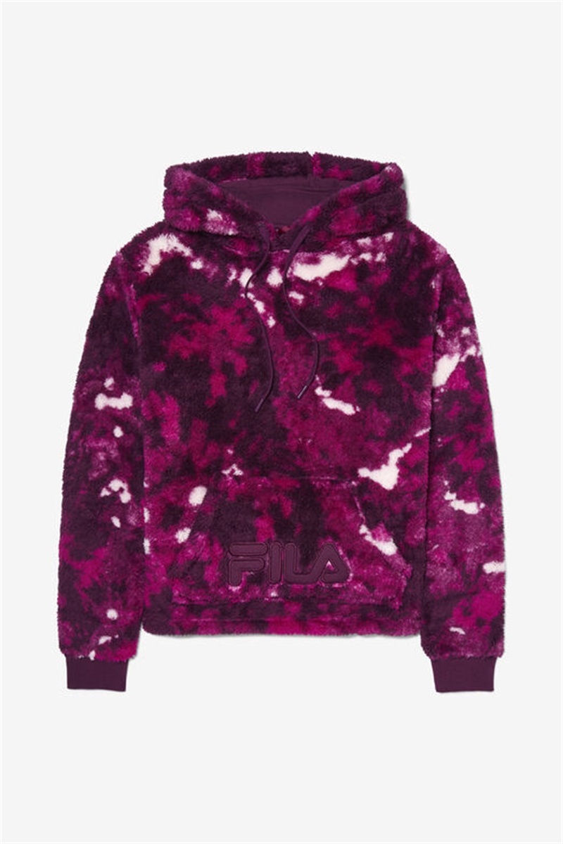 Purple Burgundy / Dark Red Women\'s Fila Arctic Tie Dye Hoodie | Saudi Arabia-245063