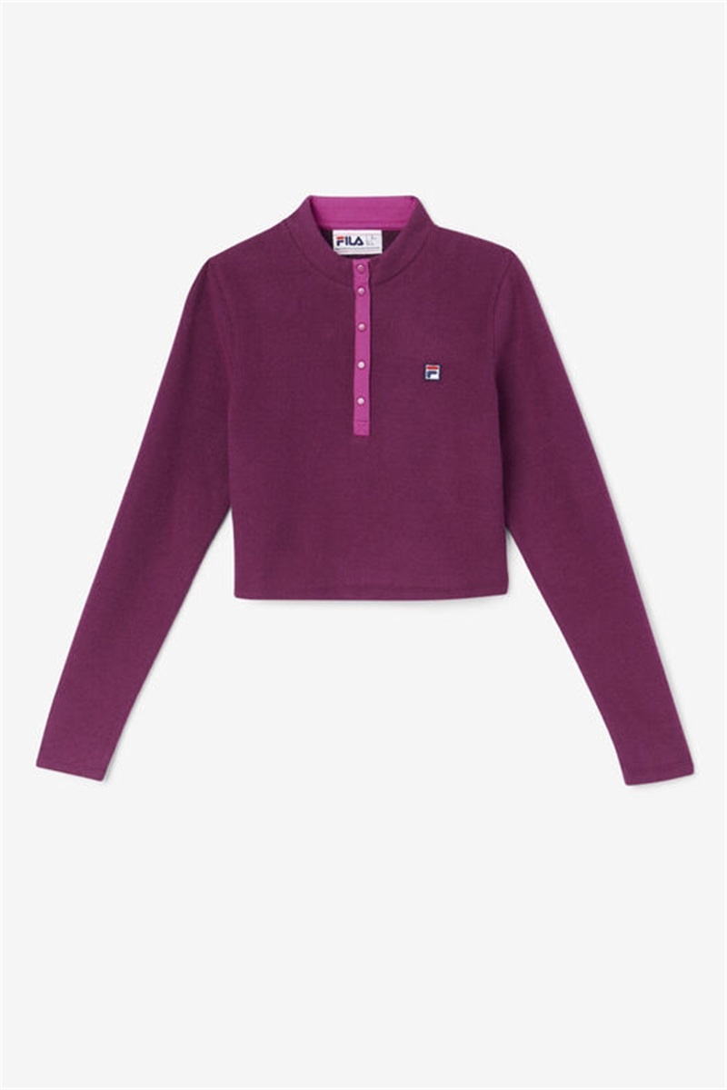 Purple Burgundy / Dark Red Women\'s Fila Josie Half Zip Tops | Saudi Arabia-871543