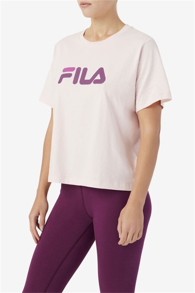 Purple Burgundy / Dark Red Women's Fila Thea Tee | Saudi Arabia-507942