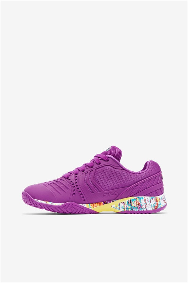 Purple Green Flower / White Women's Fila Axilus 2 Energized Tennis Shoes | Saudi Arabia-280536