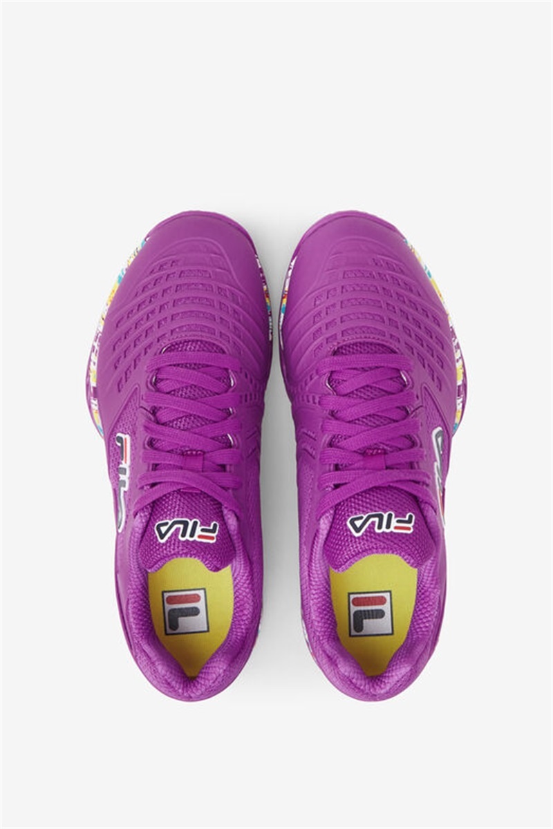 Purple Green Flower / White Women's Fila Axilus 2 Energized Tennis Shoes | Saudi Arabia-280536