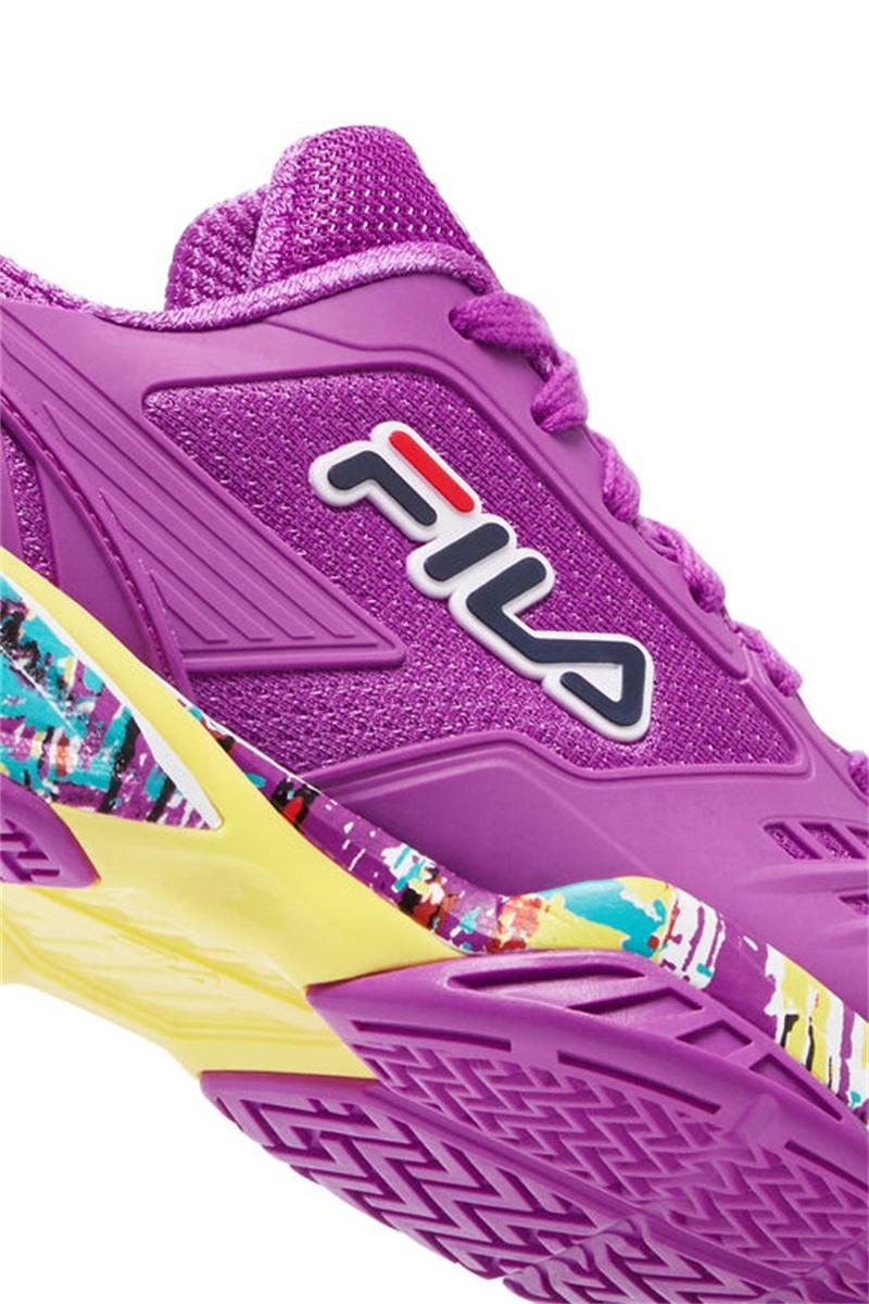 Purple Green Flower / White Women's Fila Axilus 2 Energized Tennis Shoes | Saudi Arabia-280536
