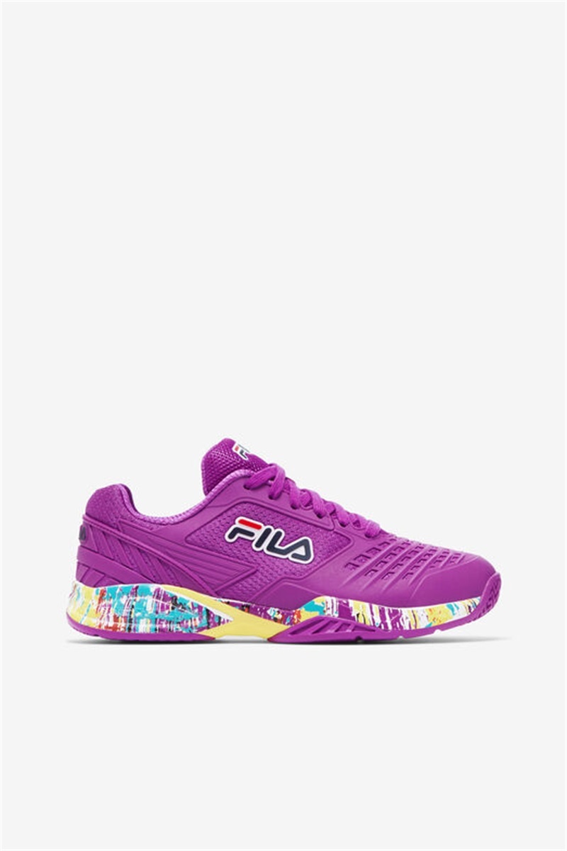 Purple Green Flower / White Women\'s Fila Axilus 2 Energized Tennis Shoes | Saudi Arabia-280536