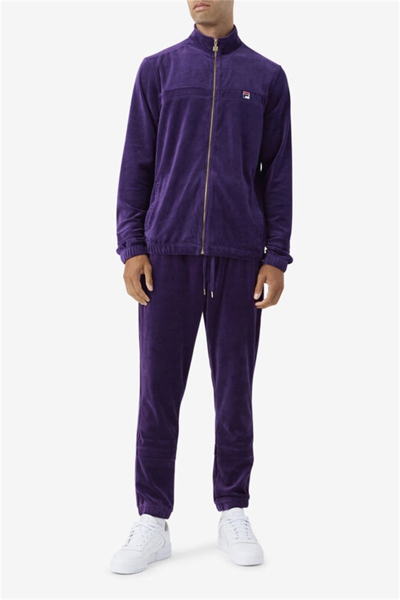 Purple Men's Fila Ravid Velour Jackets | Saudi Arabia-062714