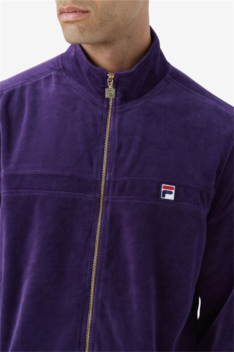 Purple Men's Fila Ravid Velour Jackets | Saudi Arabia-062714