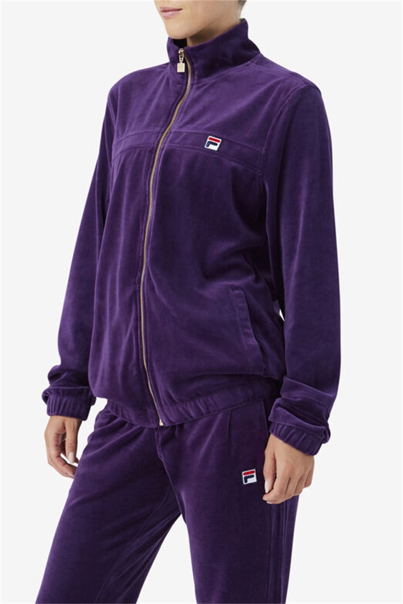 Purple Men's Fila Ravid Velour Jackets | Saudi Arabia-062714