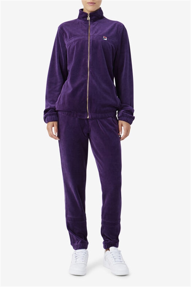Purple Men's Fila Ravid Velour Jackets | Saudi Arabia-062714