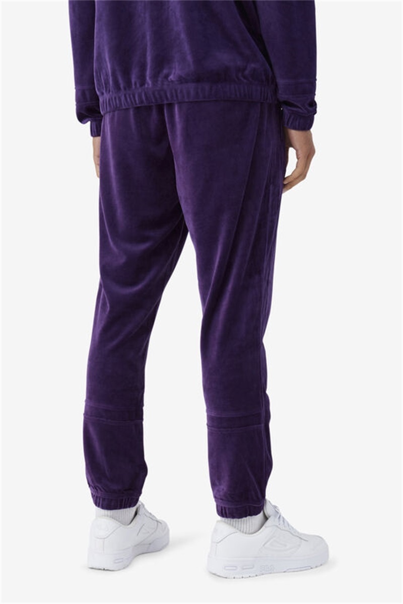 Purple Men's Fila Ravid Velour Pants | Saudi Arabia-256134