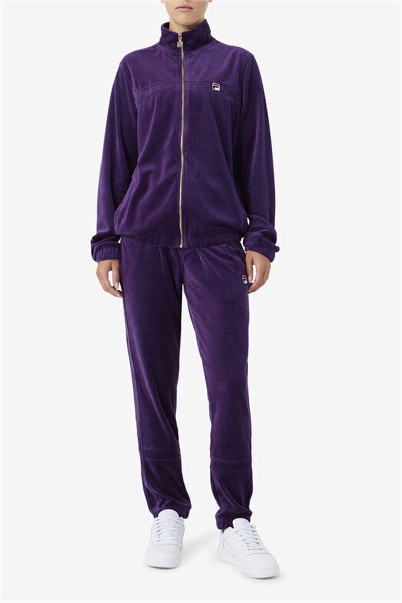 Purple Men's Fila Ravid Velour Pants | Saudi Arabia-256134