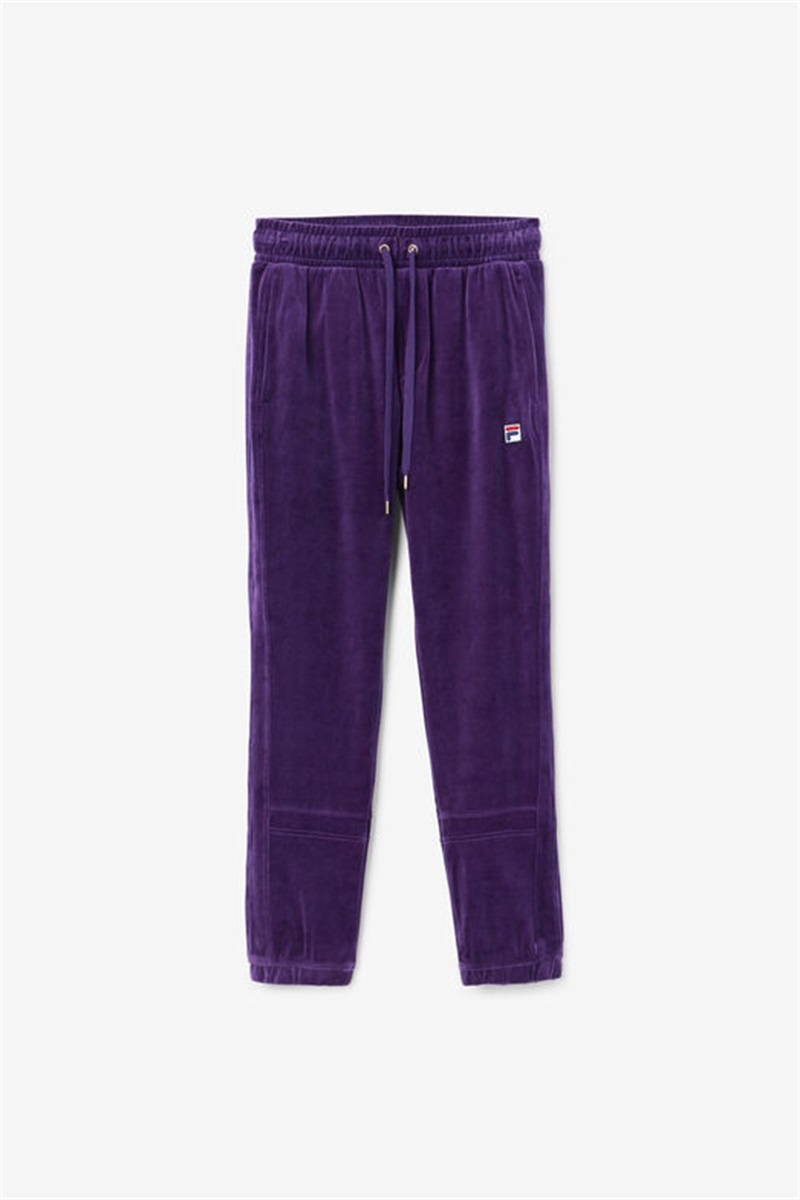 Purple Men\'s Fila Ravid Velour Pants | Saudi Arabia-256134