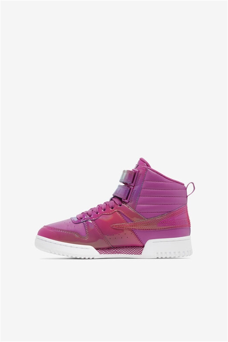 Purple / White Kids' Fila F-14 Iridescent Shoes | Saudi Arabia-719456