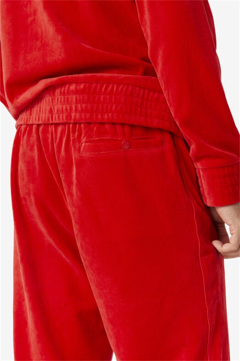 Red Men's Fila Deverall Velour Pants | Saudi Arabia-401326