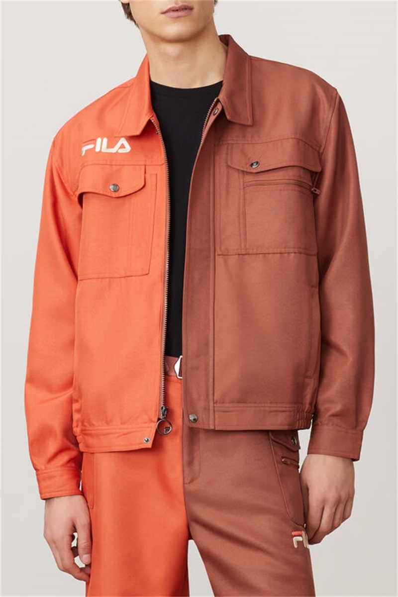 Red Men's Fila Kalyke Jackets | Saudi Arabia-687521