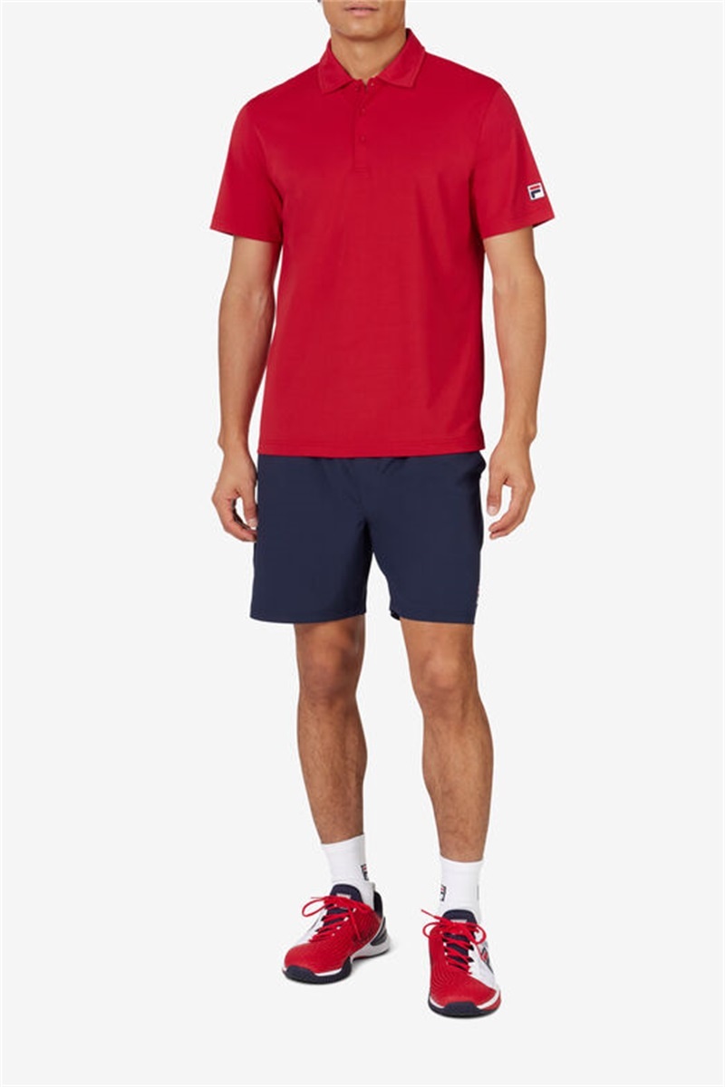 Red Men's Fila Match Point Polo Shirts | Saudi Arabia-614592