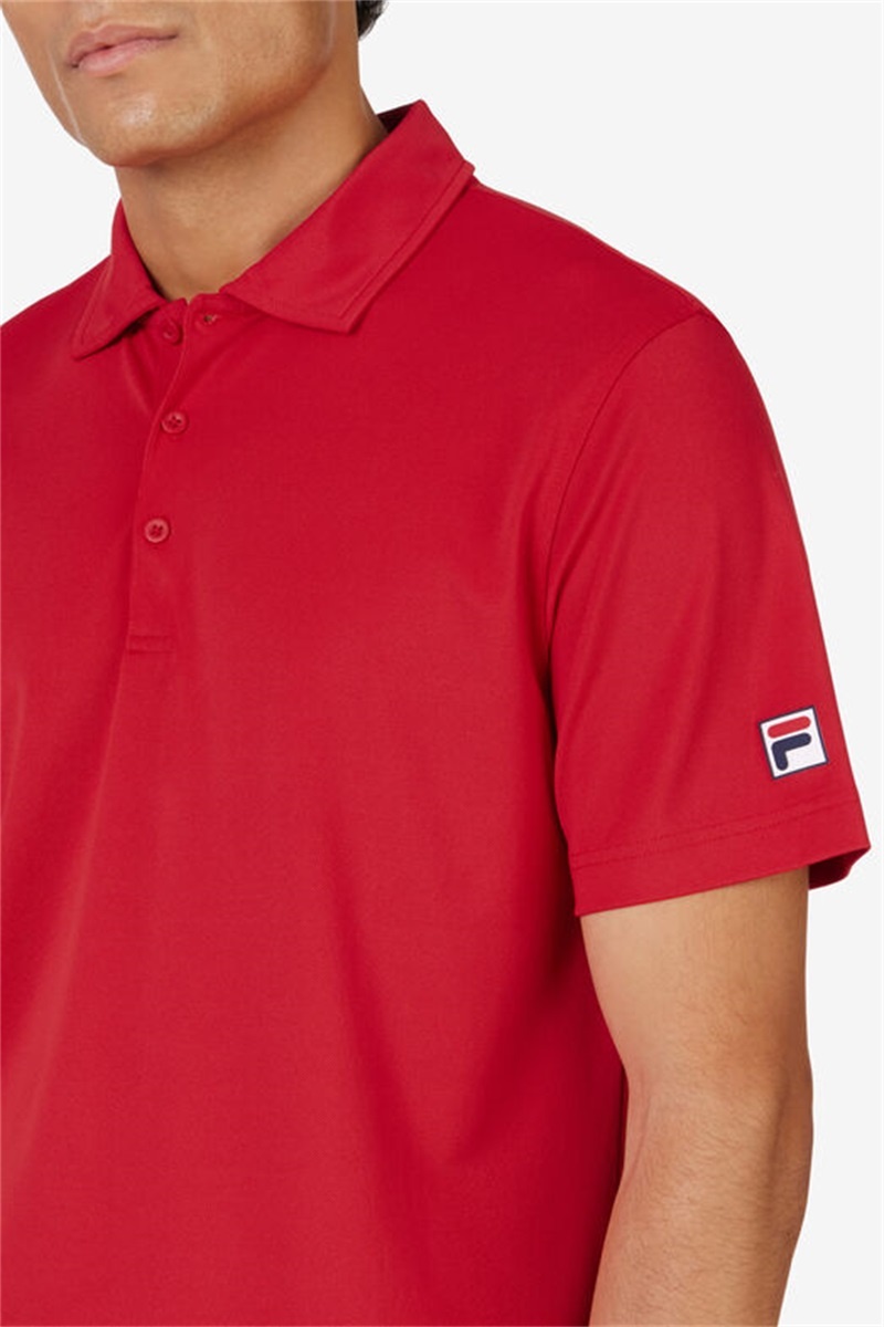 Red Men's Fila Match Point Polo Shirts | Saudi Arabia-614592