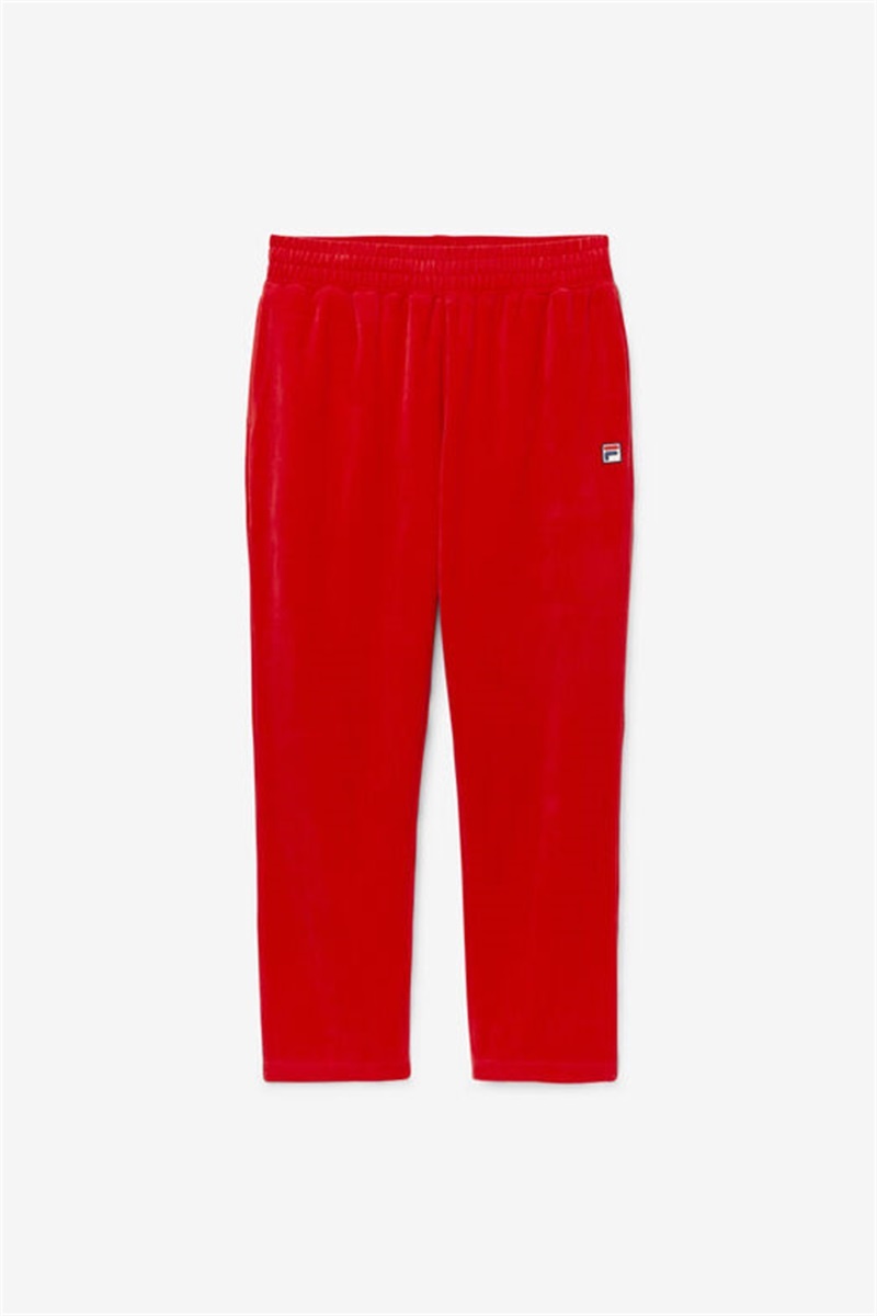 Red Men\'s Fila O-Fit Velour Pants | Saudi Arabia-752091