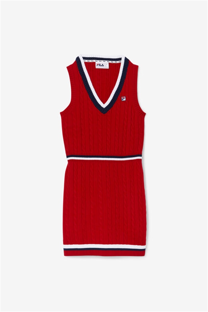 Red Women\'s Fila Darian Sweater Knit Dress | Saudi Arabia-054719