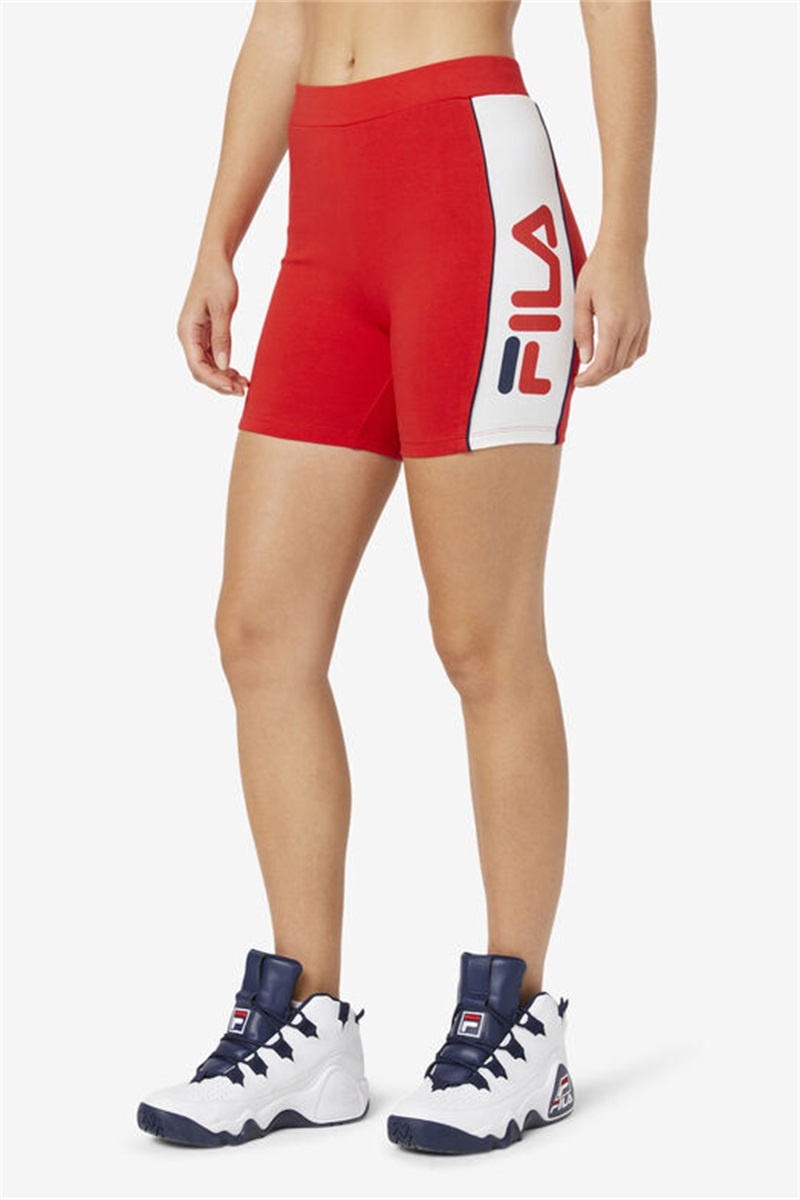 Red Women's Fila Davina Bike Shorts | Saudi Arabia-038672