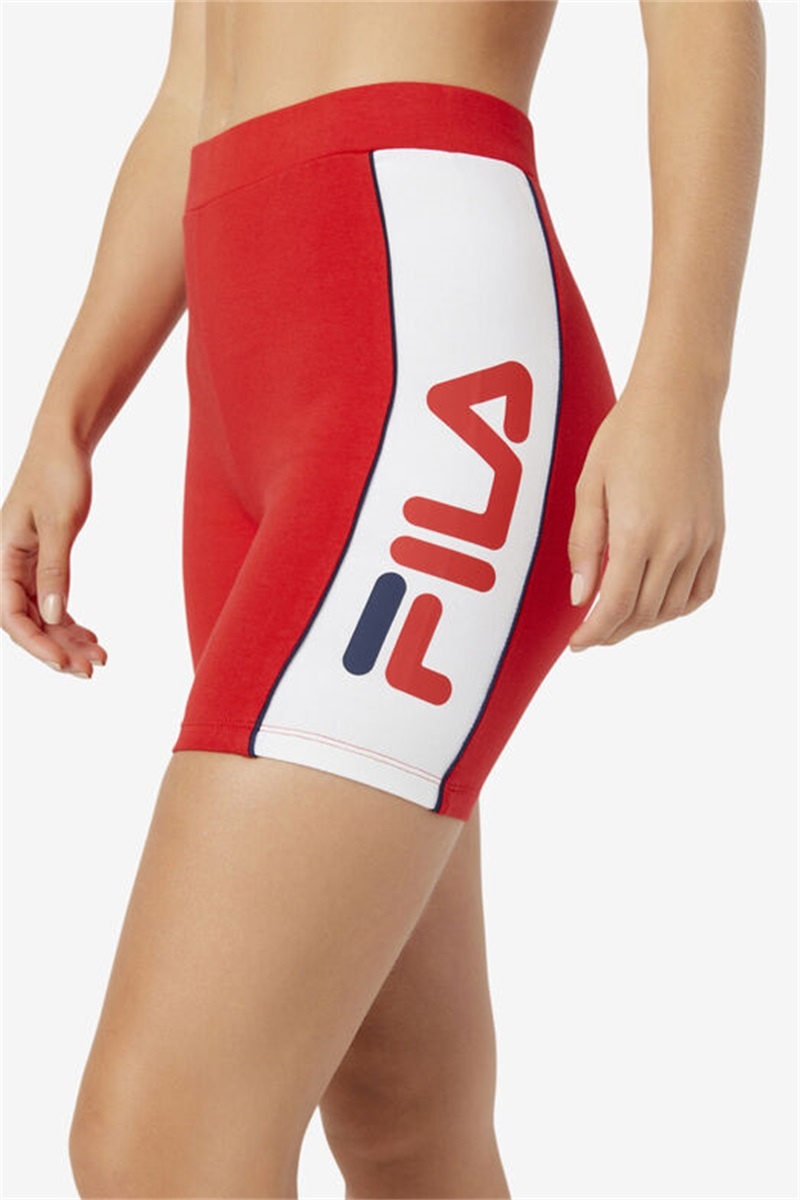 Red Women's Fila Davina Bike Shorts | Saudi Arabia-038672
