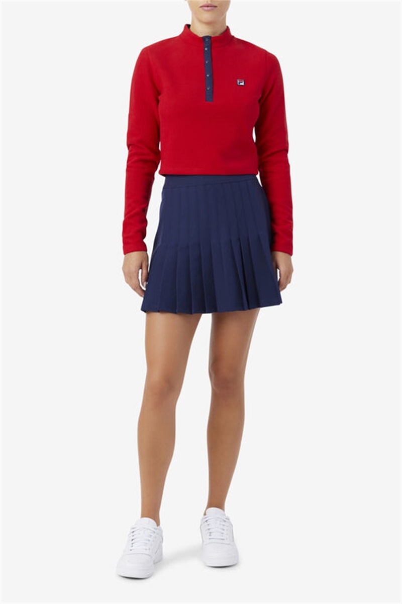 Red Women's Fila Josie Half Zip Tops | Saudi Arabia-971825