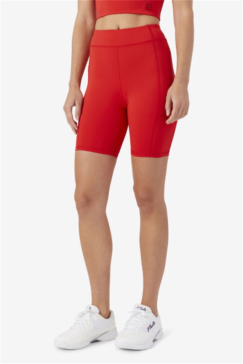 Red Women's Fila Tiana Bike Shorts | Saudi Arabia-307958