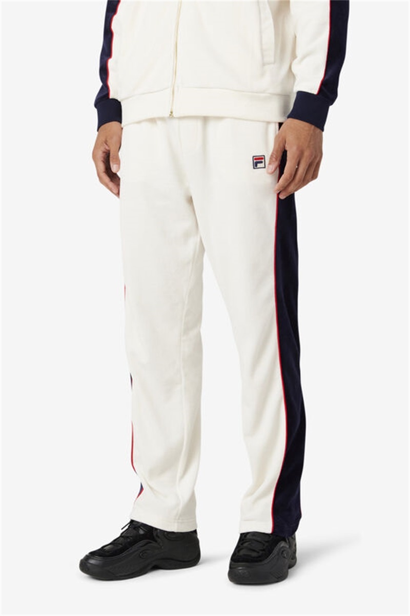 Red / Navy Men's Fila Cima Velour Pants | Saudi Arabia-614973