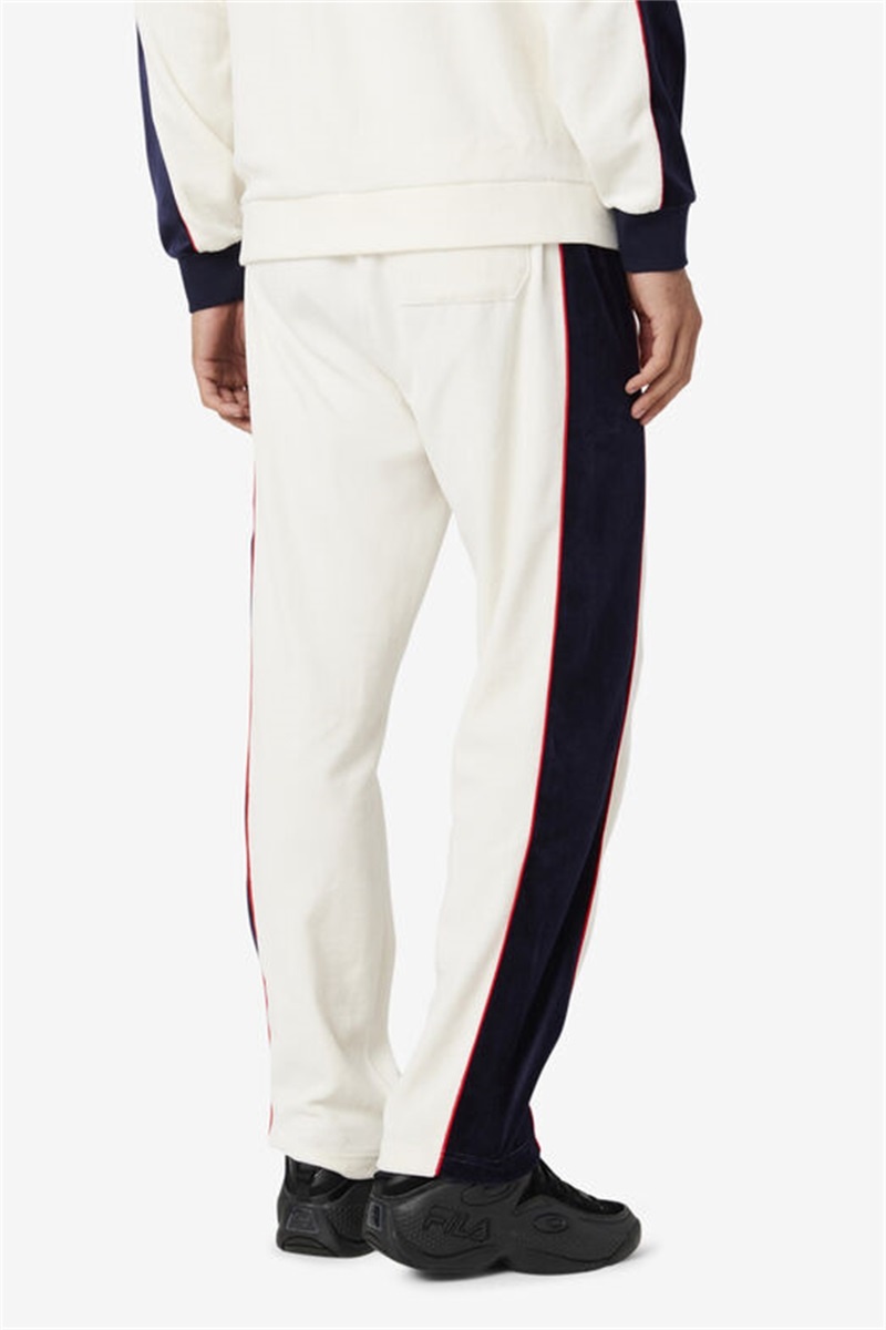Red / Navy Men's Fila Cima Velour Pants | Saudi Arabia-614973