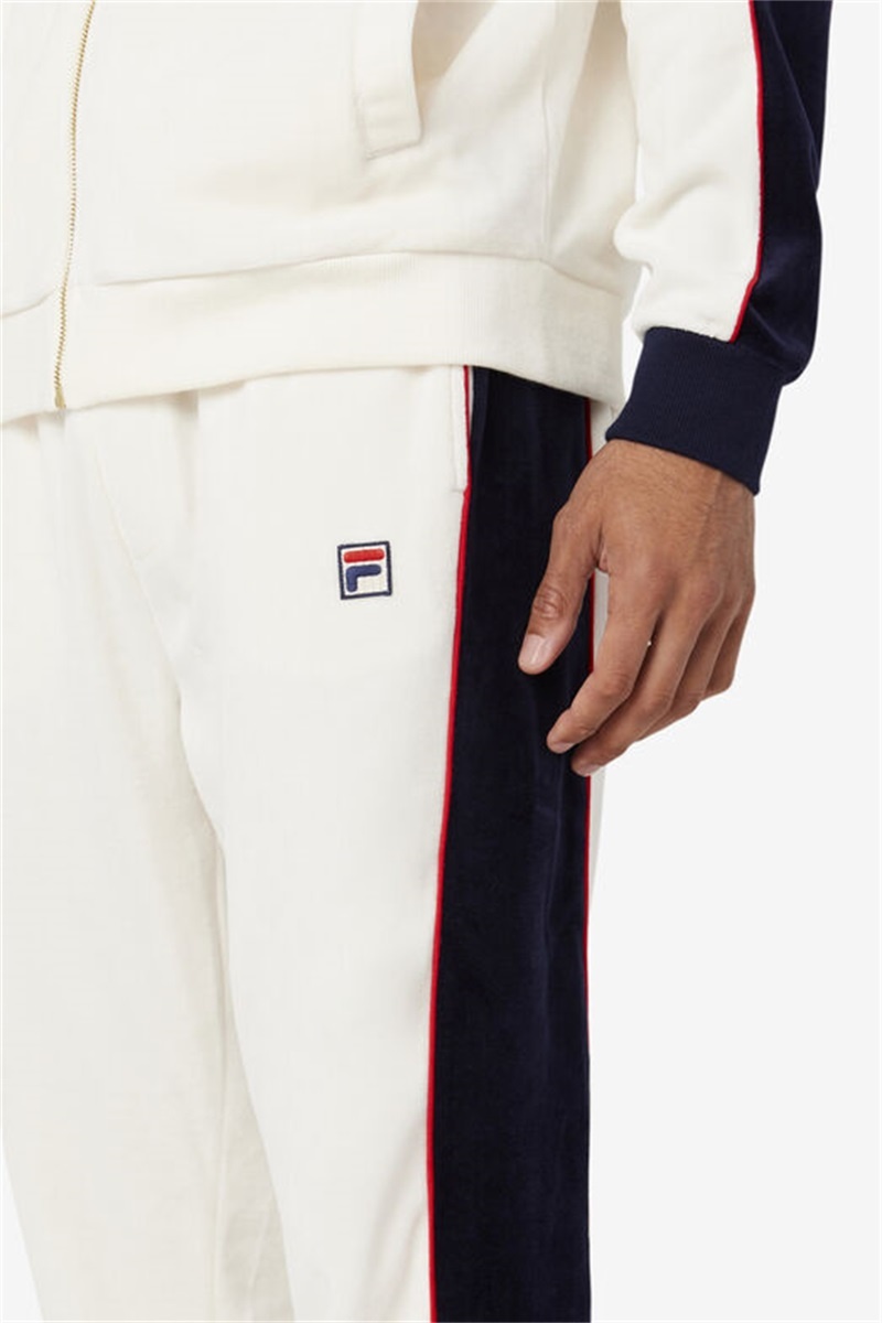 Red / Navy Men's Fila Cima Velour Pants | Saudi Arabia-614973