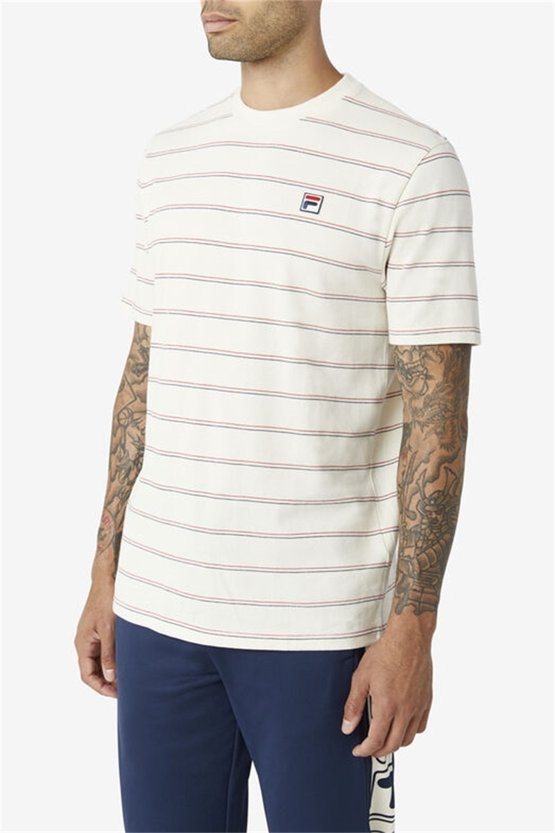 Red / Navy Men's Fila Leon Tee | Saudi Arabia-034829