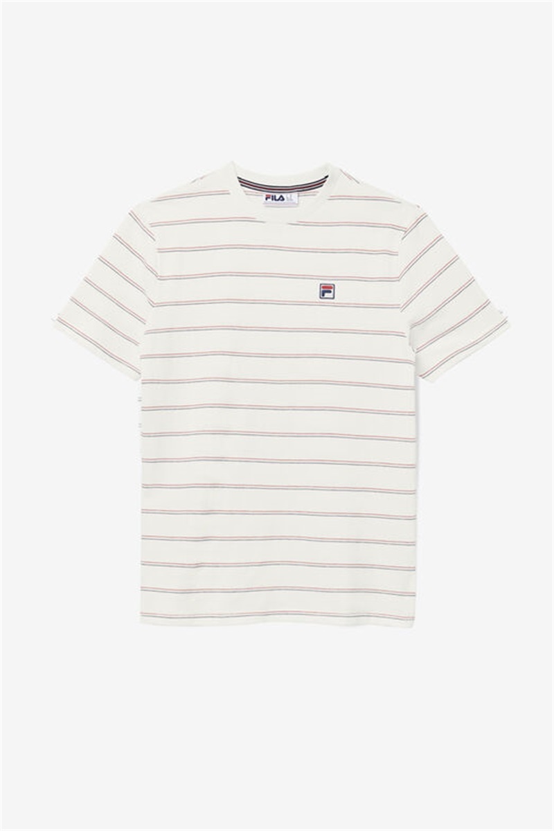 Red / Navy Men\'s Fila Leon Tee | Saudi Arabia-034829
