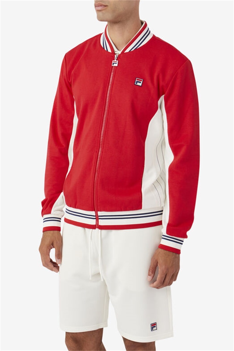Red / Navy Men's Fila Settanta Jackets | Saudi Arabia-680492