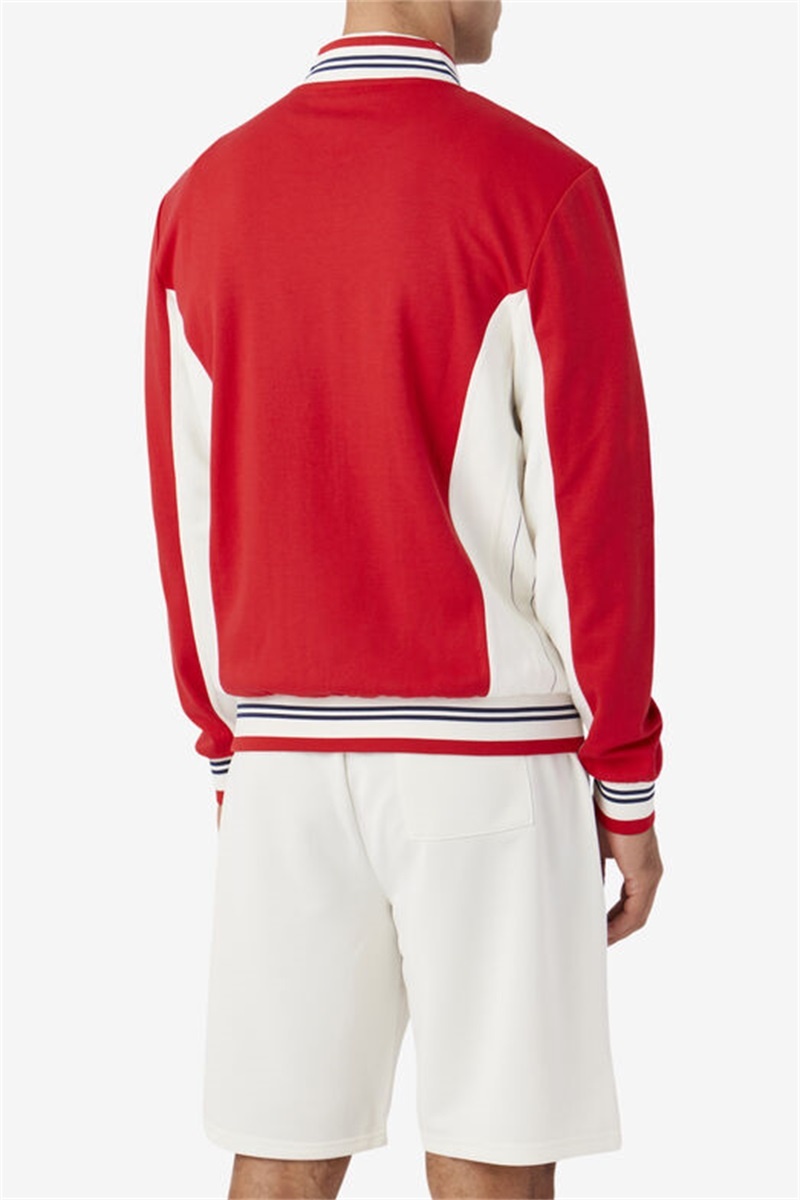 Red / Navy Men's Fila Settanta Jackets | Saudi Arabia-680492