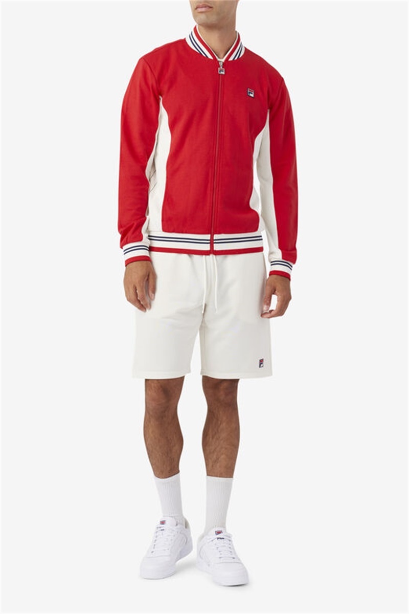 Red / Navy Men's Fila Settanta Jackets | Saudi Arabia-680492