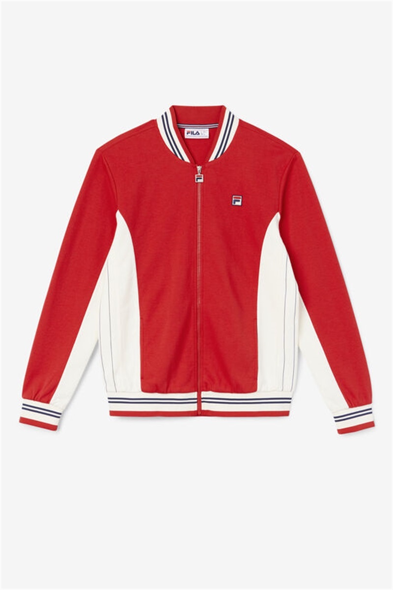 Red / Navy Men\'s Fila Settanta Jackets | Saudi Arabia-680492