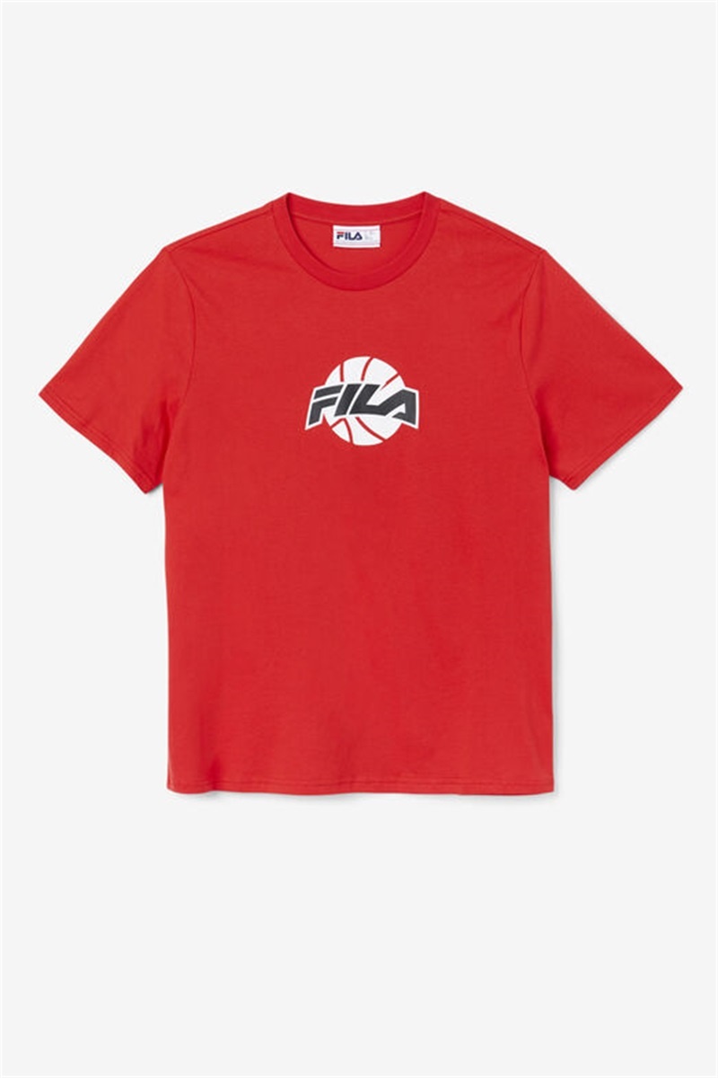Red / White / Black Men\'s Fila Nomi Tee | Saudi Arabia-653704