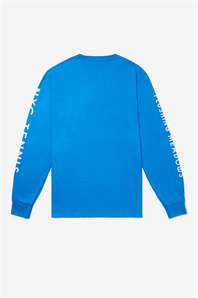 Royal Blue Men's Fila Nyc Long Sleeve Tee | Saudi Arabia-712493